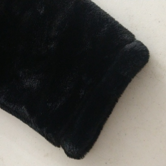 NEW! Faux Fur Quarter Zip Pullover Sweatshirt, Black- A New Day - SOFT! - Picture 6 of 10